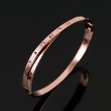Crystal Stainless Steel Roman Numerals Bracelet for Women Men