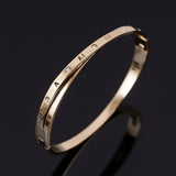 Crystal Stainless Steel Roman Numerals Bracelet for Women Men