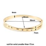 Crystal Stainless Steel Roman Numerals Bracelet for Women Men