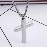 Men's Stainless Steel Silver Cross Necklace