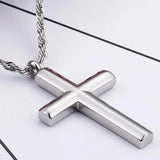 Men's Stainless Steel Silver Cross Necklace