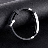 Silicone Wristband Men Bracelet Rubber Cuff Punk Style