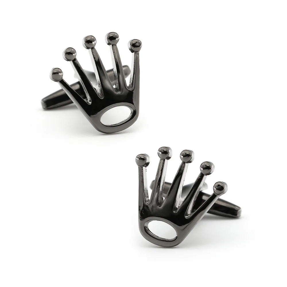 Crown Style Men's Cufflinks Metal Electroplated Sleeve Needles
