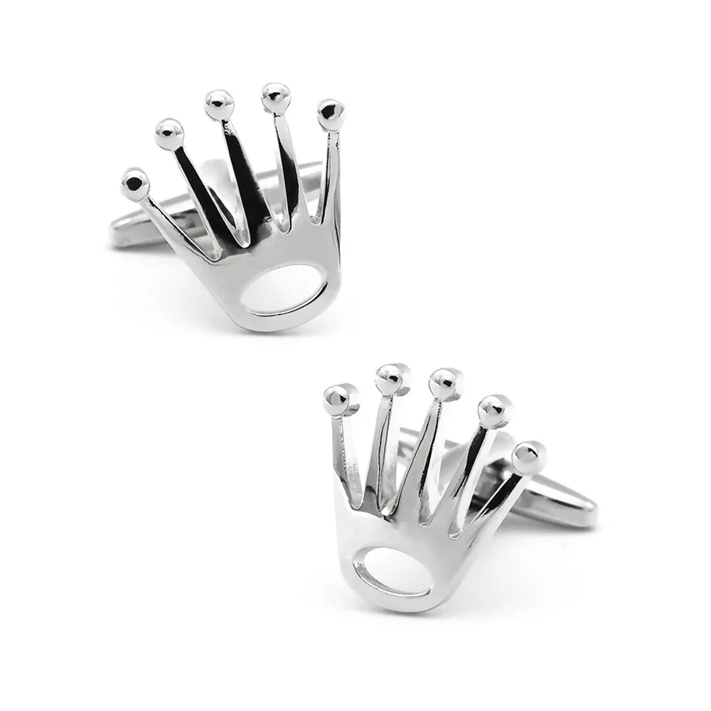 Crown Style Men's Cufflinks Metal Electroplated Sleeve Needles