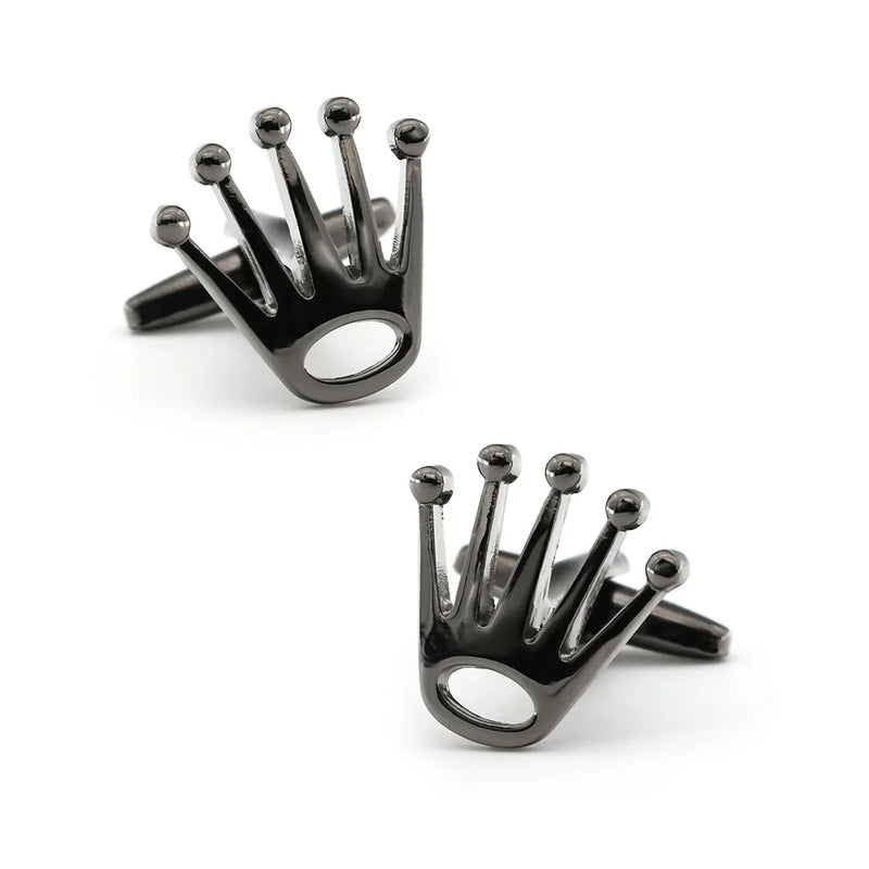 Crown Style Men's Cufflinks Metal Electroplated Sleeve Needles