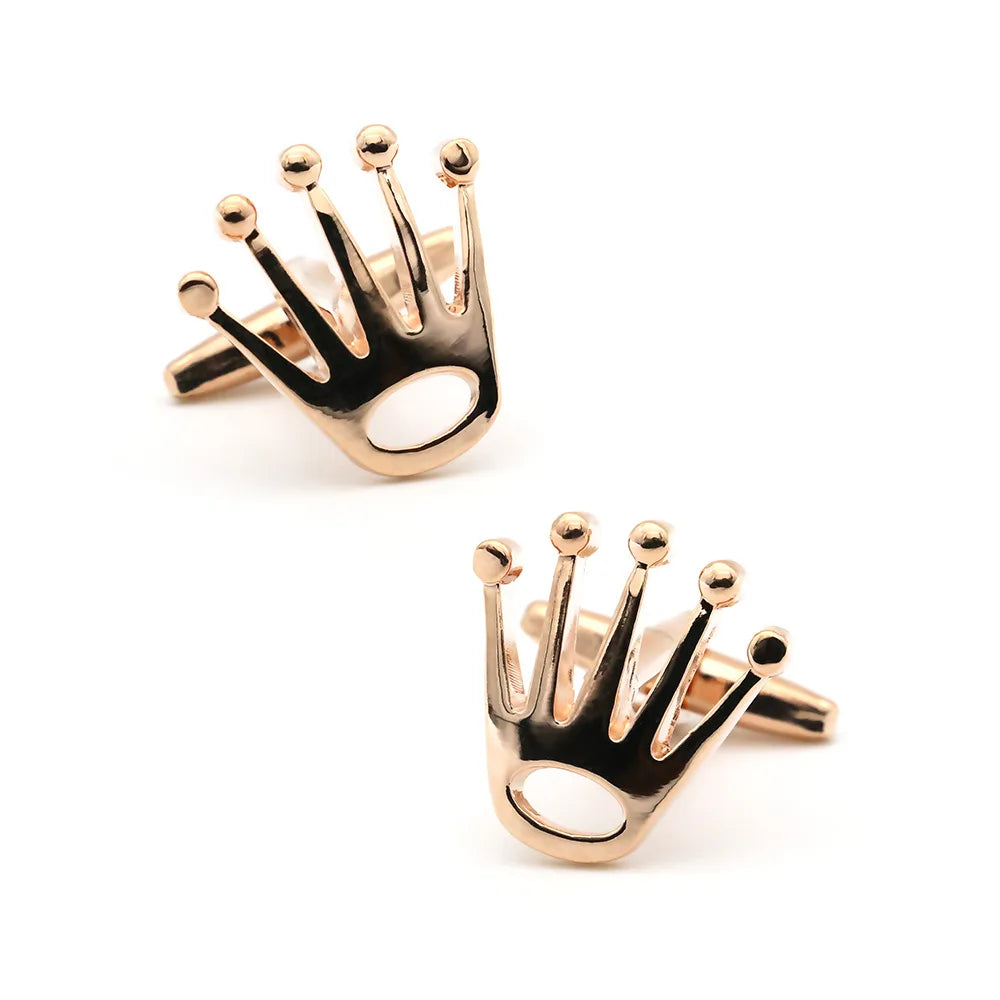 Crown Style Men's Cufflinks Metal Electroplated Sleeve Needles