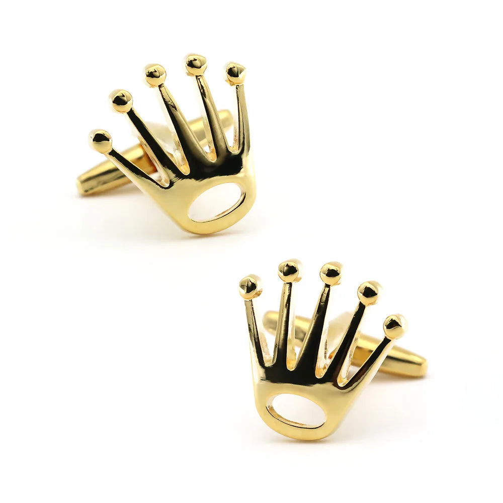 Crown Style Men's Cufflinks Metal Electroplated Sleeve Needles