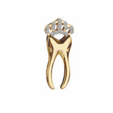 Crown Tooth Shape Brooch Alloy Crystal Brooches Dentist Gift Women Girls