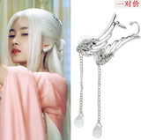 Crystal Angle Wing Earrings With Pendant Ear Cuff Women Jewelry
