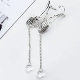 Crystal Angle Wing Earrings With Pendant Ear Cuff Women Jewelry
