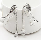 Crystal Angle Wing Earrings With Pendant Ear Cuff Women Jewelry