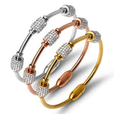 Crystal Bangle Cubic Zirconia Stainless Steel Bracelet for Women