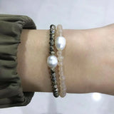 Pearl Crystal Bracelet Baroque Jewelry