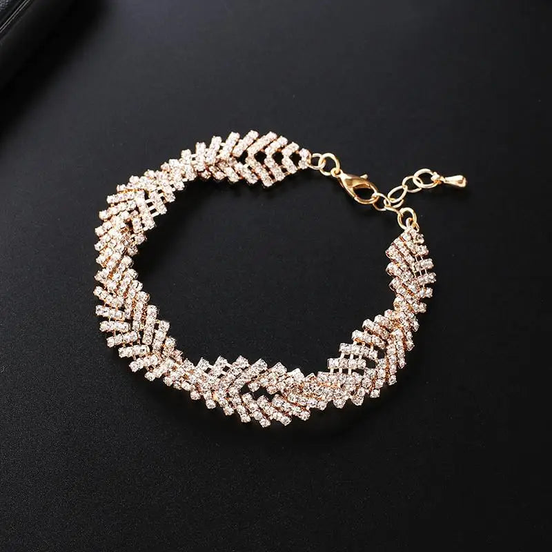 Women's Crystal Wedding Bangle Hand Jewelry