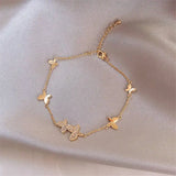 Crystal Butterfly Charm Bracelet Silver Chain Wedding Jewelry