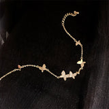 Crystal Butterfly Charm Bracelet Silver Chain Wedding Jewelry