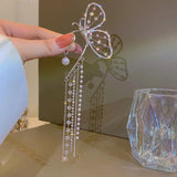 Crystal Butterfly Clip Earring Pearl Bead Ear Cuff Non-Piercing