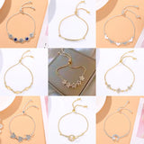 Crystal Butterfly Tennis Bracelet Enamel Heart Charm Bangle