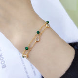 Crystal Charm Bracelets Double Layered Adjustable