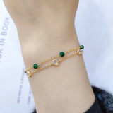 Crystal Charm Bracelets Double Layered Adjustable