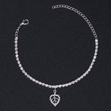 Crystal Butterfly Charm Anklet Palm Leaves Foot Bracelet