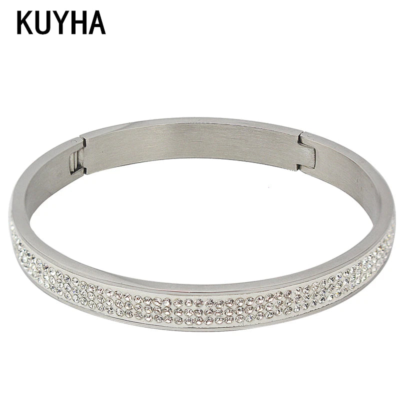 Crystal Cuff Bracelet Bangles for Women
