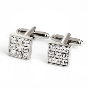 Men's Crystal Square Cufflinks
