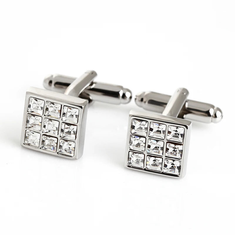 Men's Crystal Square Cufflinks