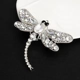 Vintage Crystal Dragonfly Brooch Pin Insect Animal Jewelry
