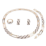 Crystal Jewelry Set Dubai Necklace Earrings Bracelet Ring