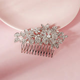 Crystal Hair Comb Clips Silver Bridal Wedding Hair Jewelry
