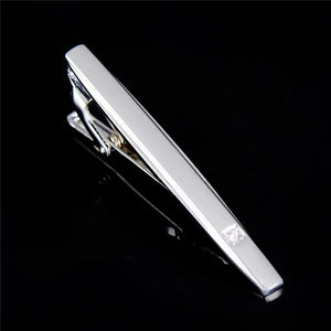 Crystal Inlaid Copper Tie Clip for Men's Wedding Party