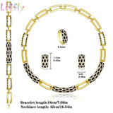 Crystal Jewelry Set 18K Plated Dubai Necklace Earrings