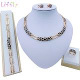 Crystal Jewelry Set 18K Plated Dubai Necklace Earrings