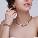 Crystal Jewelry Set 18K Plated Dubai Necklace Earrings