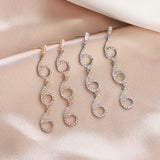 Crystal Earrings Rhinestone Letter Dangle Party Statement Earring