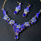 Crystal Pendant Statement Necklace Boho Bridal Jewelry