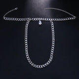 Crystal Pendant Anklet High Heel Cuban Link Chain Foot Bracelet