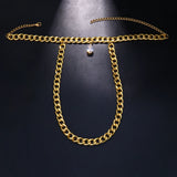 Crystal Pendant Anklet High Heel Cuban Link Chain Foot Bracelet