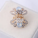 Crystal Rhinestone Flower Hair Claw for Girls Women