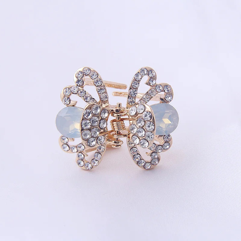 Crystal Rhinestone Flower Hair Claw for Girls Women
