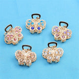 Crystal Rhinestone Flower Hair Claw for Girls Women