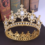 Crystal Rhinestone Round Crowns Silver Queen Tiaras Wedding Hair Accessories