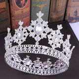 Crystal Rhinestone Round Crowns Silver Queen Tiaras Wedding Hair Accessories