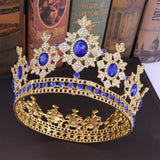 Crystal Rhinestone Round Crowns Silver Queen Tiaras Wedding Hair Accessories