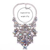 Crystal Rhinestone Tassel Large Collar Choker Necklace