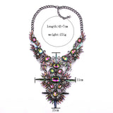 Crystal Rhinestone Tassel Large Collar Choker Necklace
