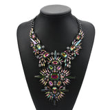 Crystal Rhinestone Tassel Large Collar Choker Necklace