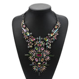 Crystal Rhinestone Tassel Large Collar Choker Necklace