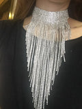 Crystal Rhinestone Tassel Maxi Chokers Necklaces Women Jewelry Wedding Bridal